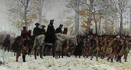1777年12月19日，前往福吉谷的游行`The March to Valley Forge, December 19, 1777 by William Trego