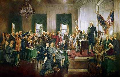 宪法签署现场`Scene at the Signing of the Constitution by Howard Chandler Christy