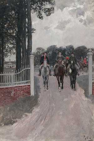 离开弗农山去殖民地大会`Leaving Mount Vernon For The Congress Of The Colonies (Ca. 1890–1896) by Howard Pyle