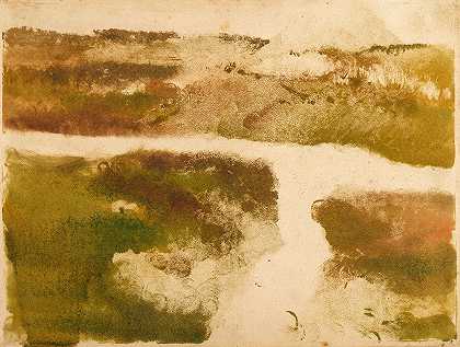 山地景观`Mountain Landscape (circa 1890~1893) by Edgar Degas