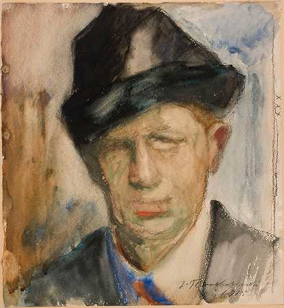 自画像`Self~Portrait (1915) by Jalmari Ruokokoski