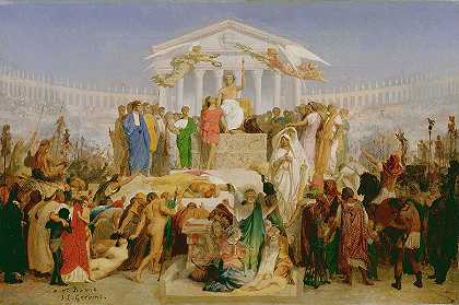 奥古斯都的时代，基督的诞生`The Age of Augustus, the Birth of Christ by Jean-Leon Gerome
