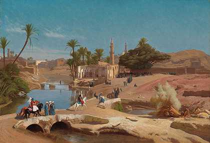 Medinet El Fayoum景观`View of Medinet El-Fayoum by Jean-Leon Gerome