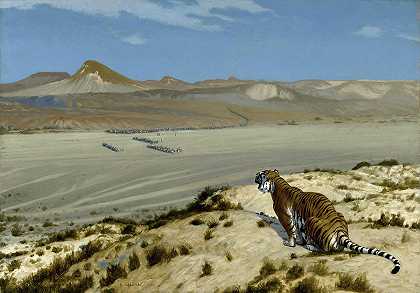 守望的老虎`Tiger on the Watch by Jean-Leon Gerome