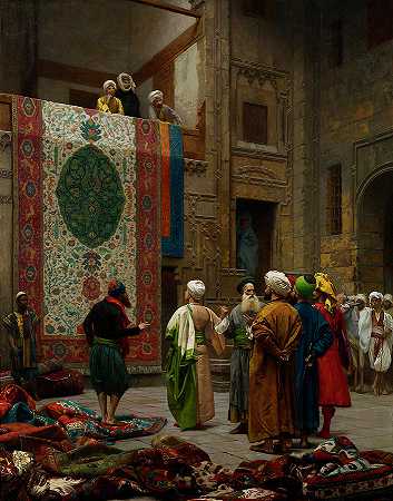 地毯商人`The Carpet Merchant by Jean-Leon Gerome