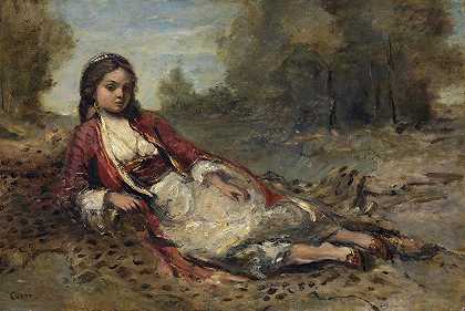阿尔及利亚`Algérienne (1871 ~ 1873) by Jean-Baptiste-Camille Corot