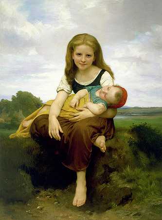 姐姐`The Elder Sister by Adolphe William Bouguereau