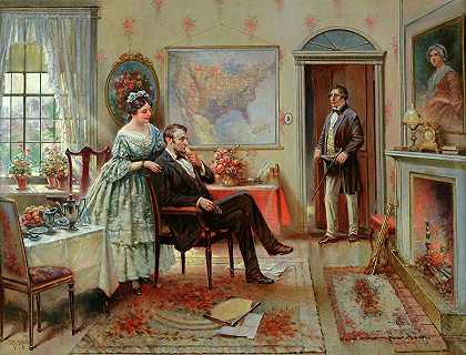 Abe和Mary Todd Lincoln`Abe and Mary Todd Lincoln by Edward Percy Moran