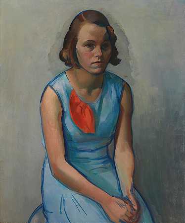 坐着的女孩`Girl Sitting (1933) by Ilmari Aalto