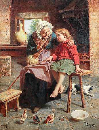祖母的故事`Grandmother\’s tales by Eugenio Zampighi