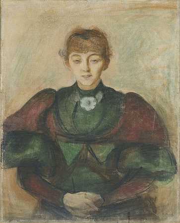 拉格希尔德·巴克斯特罗姆`Ragnhild Bäckström (Ca. 1894) by Edvard Munch