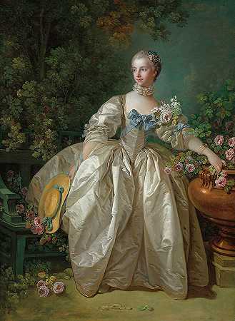 伯格丽特夫人`Madame Bergeret by Francois Boucher