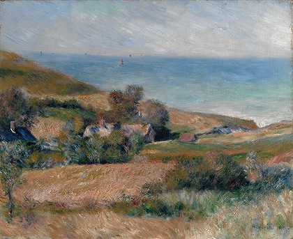 诺曼底沃格蒙特附近海岸的景色`View of the Seacoast near Wargemont in Normandy (1880) by Pierre-Auguste Renoir