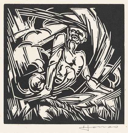 风的个性化`Personificatie van de wind (1921) by Henri Jonas