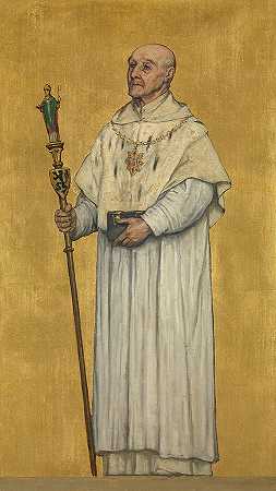 圣多纳斯修道院院长`Abbot of the Sint-Donaas by Albert De Vriendt