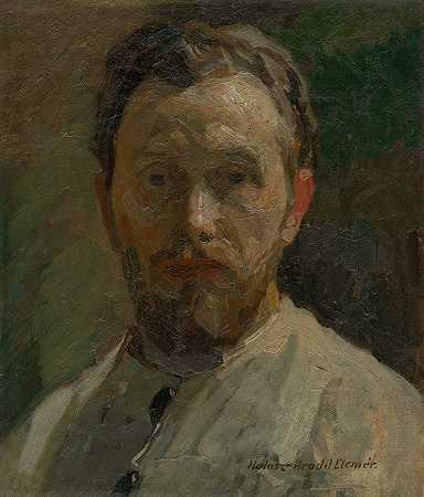 自画像`Self portrait (1911–1916) by Elemír Halász-Hradil