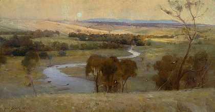 ;仍在溪流中滑行，并将永远滑行`;Still glides the stream, and shall for ever glide (1890) by Arthur Streeton