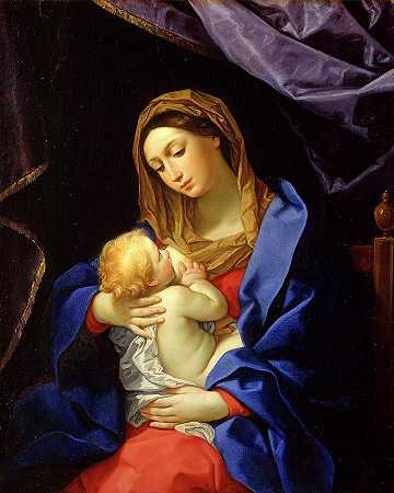 圣母子`Madonna and Child by Guido Reni