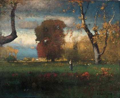 景观`Landscape (1888) by George Inness