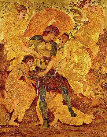 丘比特的猎场`Cupid\’s Hunting Fields by Sir Edward Coley Burne-Jones