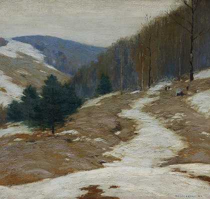 挥之不去的冬天`Lingering Winter (c. 1919) by Bruce Crane