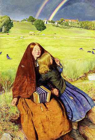 盲人女孩`The Blind Girl by John Everett Millais