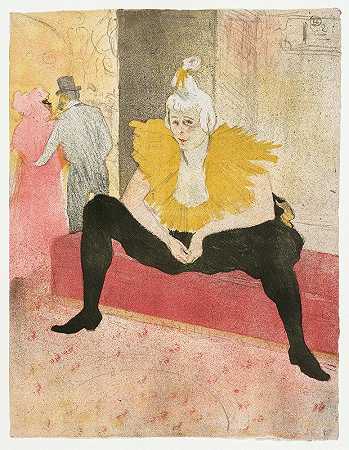 Elles，坐着的小丑，Cha-u-ka-o小姐`Elles, The Seated Clown, Mlle Cha~u~Ka~o (1896) by Henri de Toulouse-Lautrec
