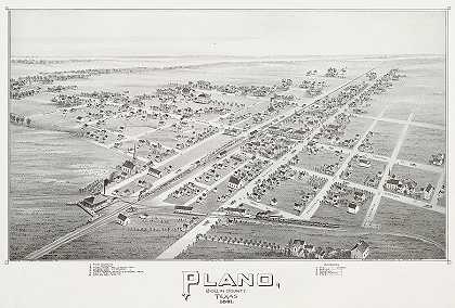 计划，科林县。德克萨斯1891`Plano, Collin County. Texas 1891 by Thaddeus Mortimer Fowler