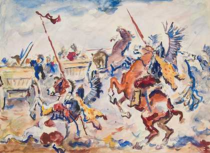 战斗中的胡萨里亚`Husaria w walce (1930) by Ivan Ivanec