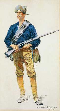 步兵`The Infantry Soldier by Frederic Remington