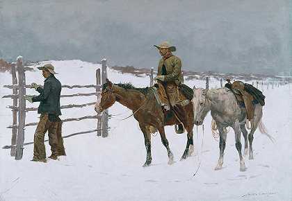 牛仔的堕落`The Fall of the Cowboy by Frederic Remington