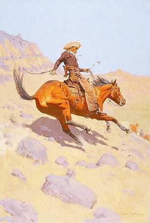牛仔`The Cowboy by Frederic Remington