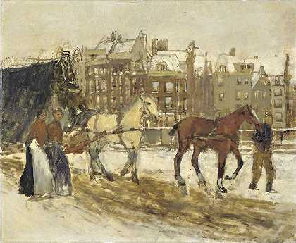 阿姆斯特丹罗金`The Rokin, Amsterdam (1923) by George Hendrik Breitner