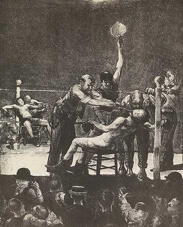 第一轮之间`Between Rounds No. 1 by George Bellows