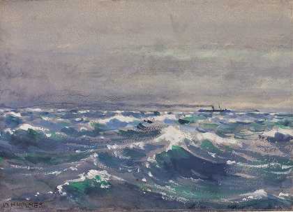 1880年，在新斯科舍省附近的不来梅号轮船上`On The Steamer Bremen, Off Nova Scotia, 1880 (1880) by William Henry Holmes