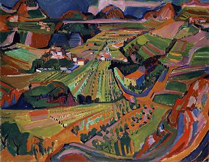 提契诺的风景`Landscape In The Ticino (1925) by Werner Neuhaus