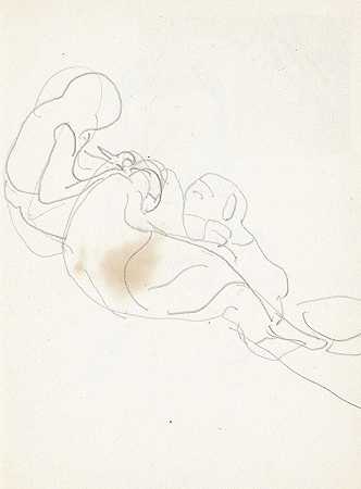 坐在地上的人影`Op de grond zittende figuren (1916) by Reijer Stolk