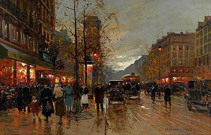 雨后，圣丹尼斯`After the rain, St. Denis by Edouard Henri Leon Cortes