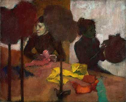 女帽`The Milliners (1882–before 1905) by Edgar Degas