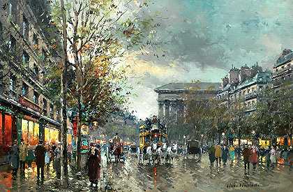 巴黎香榭丽舍大街`Avenue des Champs Elysees, Paris by Antoine Blanchard