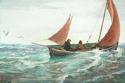 航行愉快`Pretty Sailing by Charles Napier Hemy RA