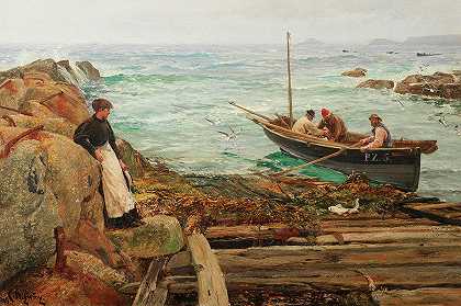 海员`A Seamaiden by Charles Napier Hemy RA