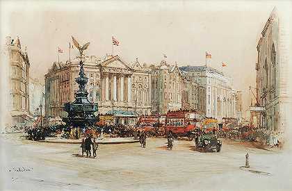 皮卡迪利广场`Piccadilly Circus by Charles Edward Dixon