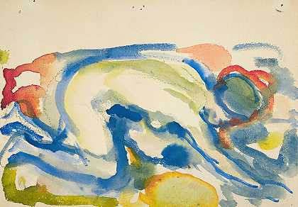 活跃的`Knelende akt (1919~1924) by Edvard Munch