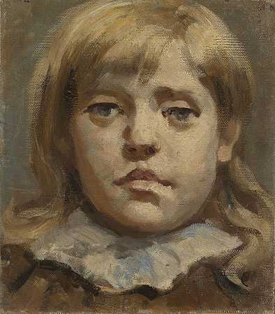 艺术家乔安娜的肖像她姐姐`Portrait of Johanna, the Artists Sister (1887) by Halfdan Egedius