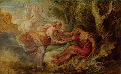 外展头极光`Aurora abducting Cephalus by Peter Paul Rubens