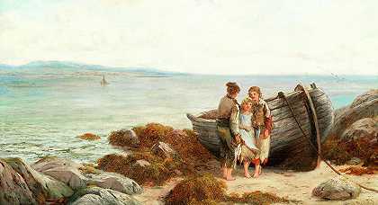 爱尔兰渔民儿童`Irish Fisher Children by Thomas Rose Miles