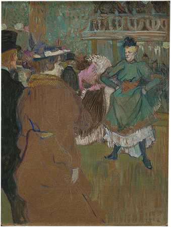 红磨坊四重奏`Quadrille at the Moulin Rouge (1892) by Henri de Toulouse-Lautrec