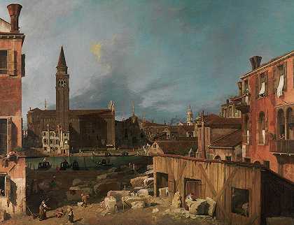 石匠的院子`The Stonemason\’s Yard by Canaletto