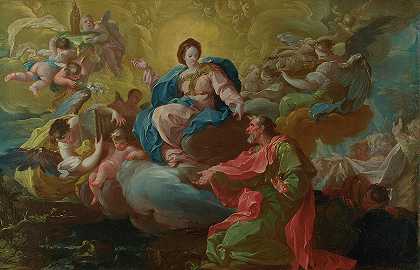 圣詹姆斯被圣母看望`Saint James being visited by the Virgin by Francisco Bayeu y Subias